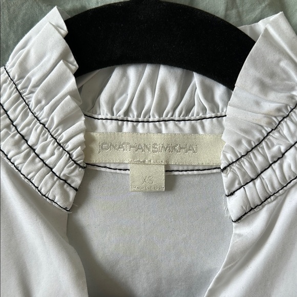 Jonathan Simkhai White Ruffled Top - Picture 3 of 4